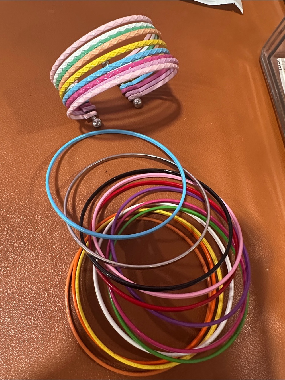 Colorful Assorted Thin Bangle Bracelet Set